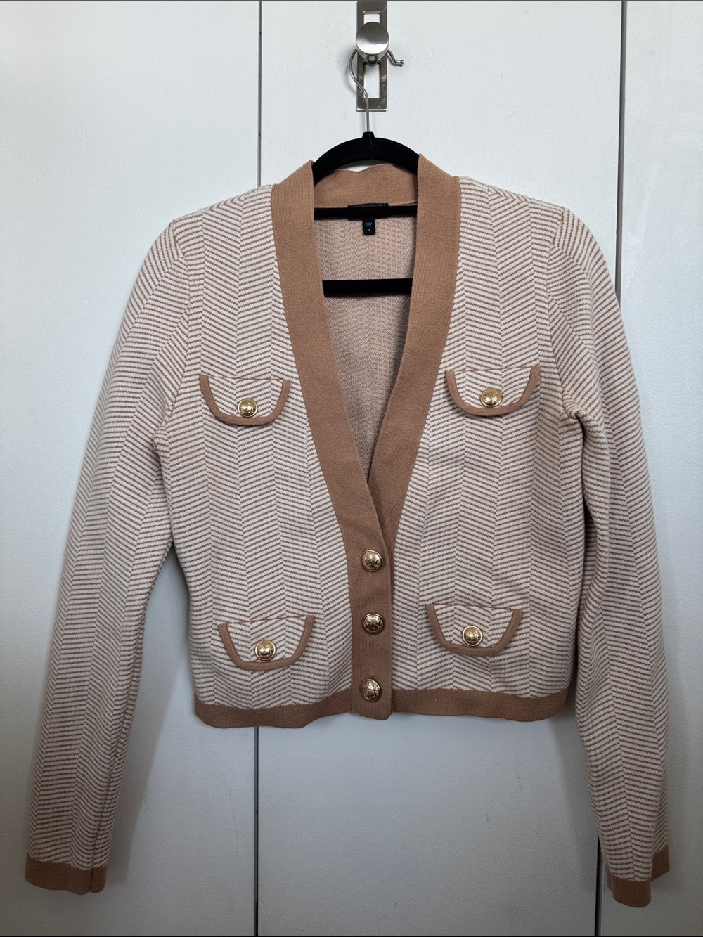 Express Cream & Camel Button-Front Women's Cardigan Sweater